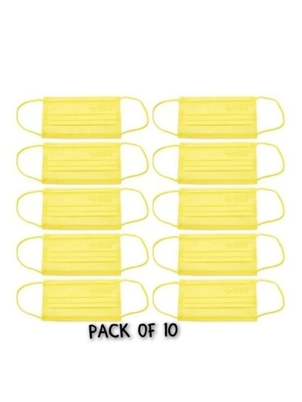 Medic Therapeutics Face masks. PACK OF 10-YELLOW